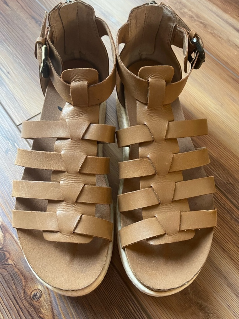 OTBT Women's Brown Woven Ankle-Strap Platform Sandals - Picture 6 of 6